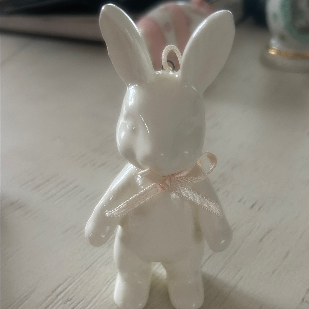 Midwest porcelain white bunny Easter egg ornament Eggs